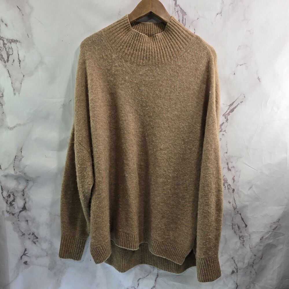 & Other Stories Sweater Womens Small Brown Tan Beige Oversized Mock Pullover